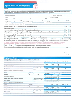 Application for Employment